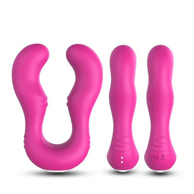 Sesso ricaricabile comodo Toy Double Penetration Lesbian del vibratore del punto G del silicone