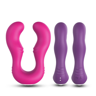 Sesso ricaricabile comodo Toy Double Penetration Lesbian del vibratore del punto G del silicone