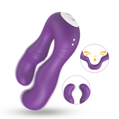 Sesso ricaricabile comodo Toy Double Penetration Lesbian del vibratore del punto G del silicone