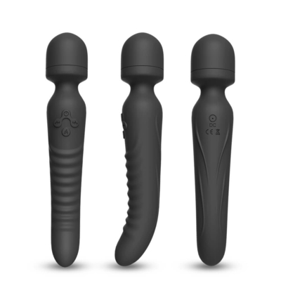 Vibratore molle del dildo del collo dell'estremità del massaggiatore del riscaldamento della bacchetta intelligente doppia di avoirdupois