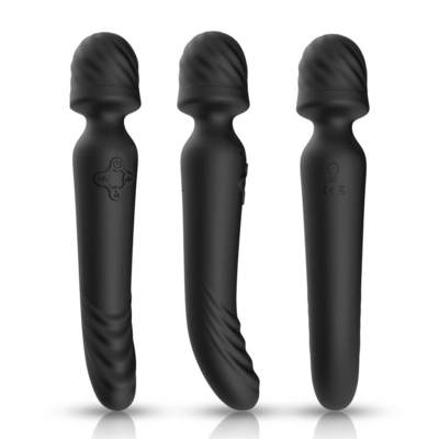 Riscaldamento intelligente del silicone di avoirdupois della bacchetta del massaggiatore dell'estremità doppia pieghevole molle del collo