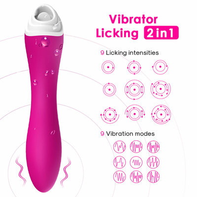 Stimolatore di Licker della lingua del vibratore del dildo, massaggiatore impermeabile di stimolazione della vagina