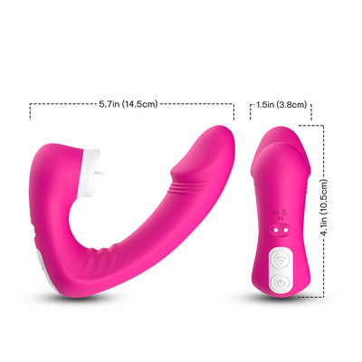 2 femminili in 1 lingua del sesso che lecca vibratore, giocattoli adulti del sesso di Clit della novità