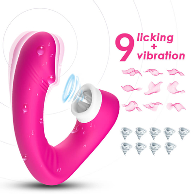 2 femminili in 1 lingua del sesso che lecca vibratore, giocattoli adulti del sesso di Clit della novità
