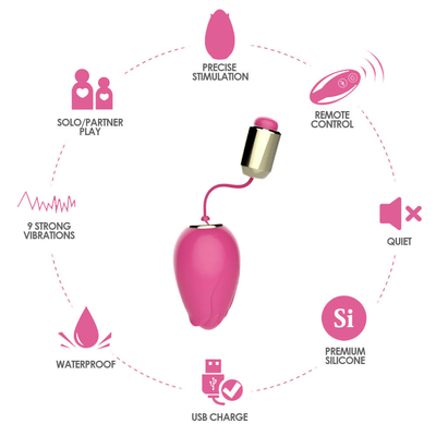 Giocattoli di vibrazione del sesso dell'uovo del punto G per controllo senza fili Mini Flower Silicone delle donne