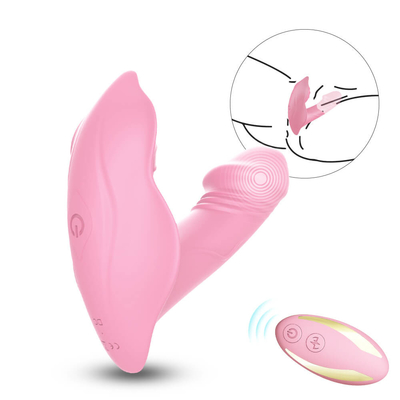 Vibratore portabile del punto G del silicone delle mutandine telecomandate, giocattolo del sesso del vibratore del dildo
