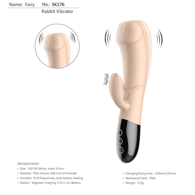 Giocattolo a basso rumore di riscaldamento del sesso del vibratore del coniglio