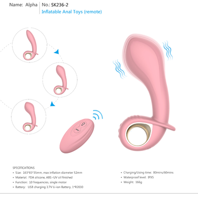 Il sesso anale della spina del silicone telecomandato senza fili gioca la spina di vibrazione ricaricabile di estremità