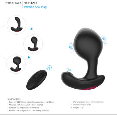 Il sesso gay IPX5 gioca la spina anale gonfiabile dell'asino del silicone di salute dei giocattoli del sesso della spina per il maschio