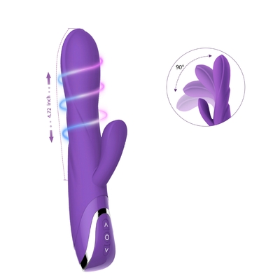 Doppio dildo del vibratore del coniglio di 80 minuti con amore Toy For Lady del vibratore di Clit 213*64*38mm
