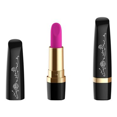 100mm 6V vibratore nero di Rose Sex Toys Pink Lipstick di 50 minuti per il giocattolo del sesso delle ragazze