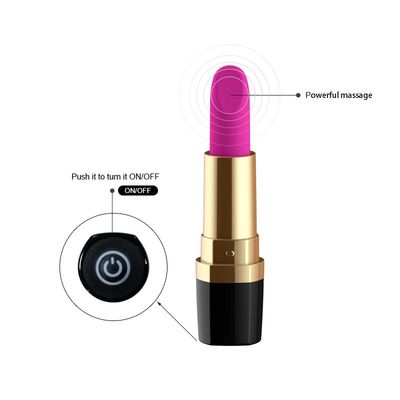 100mm 6V vibratore nero di Rose Sex Toys Pink Lipstick di 50 minuti per il giocattolo del sesso delle ragazze