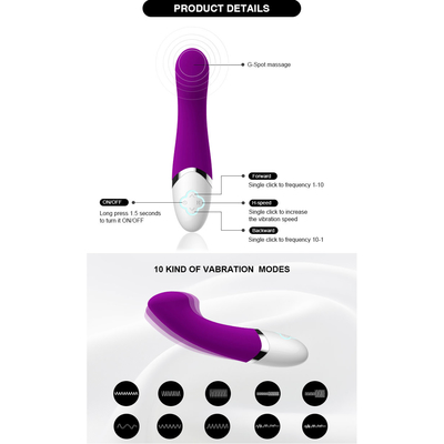 Giocattolo impermeabile del sesso del vibratore del punto G delle donne del punto G della radio purulenta del dildo