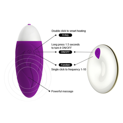 Sesso di vibrazione Toy Comfortable Purple Egg Vibrator delle uova di sicurezza di salute 87*33*33mm