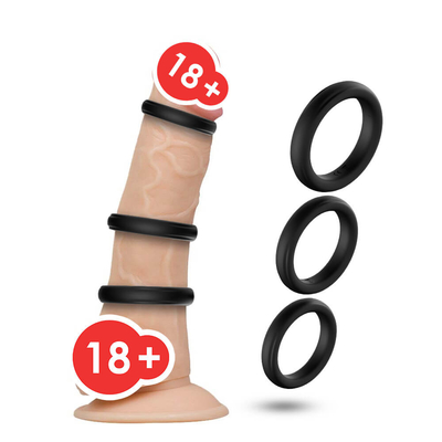 Tre in una dimensione 52mm dell'anello IPX7 del gallo delle glande del silicone grande per l'eiaculazione di ritardo