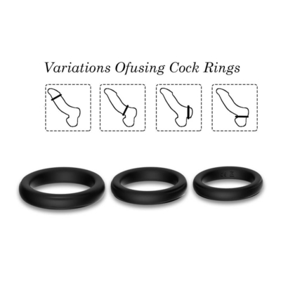 Tre in una dimensione 52mm dell'anello IPX7 del gallo delle glande del silicone grande per l'eiaculazione di ritardo