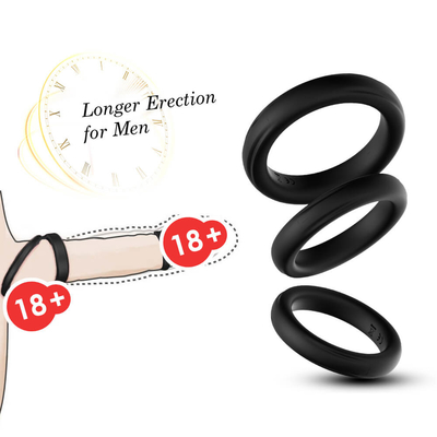 Tre in una dimensione 52mm dell'anello IPX7 del gallo delle glande del silicone grande per l'eiaculazione di ritardo
