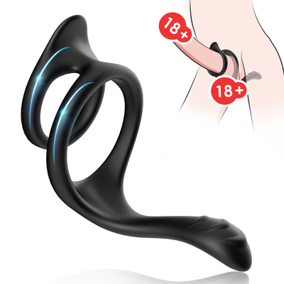 Doppi anelli completi di costruzione del pene del silicone di Ring Sex Toy 80x70x50mm del pene del ciclo