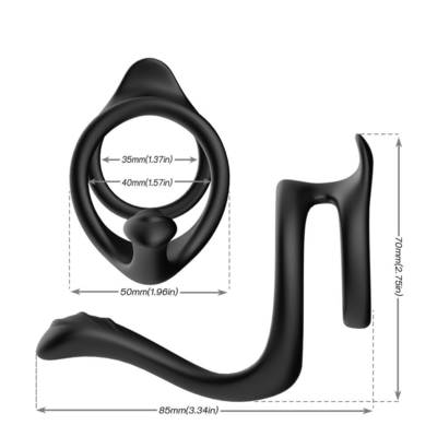 Doppi anelli completi di costruzione del pene del silicone di Ring Sex Toy 80x70x50mm del pene del ciclo