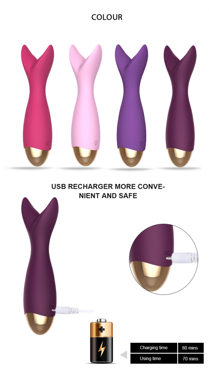 Bacchetta elettrica ricaricabile del vibratore di y di massaggio del clitoride di USB di alta qualità altri prodotti del sesso